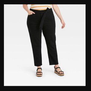 Ava Viv 26W Black Jeans High Rise Taper Stretch Straight Leg Plus Size Denim New